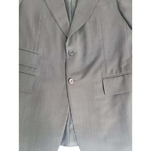 Tom Ford Blazer Mens SZ 52R (US 42) 100% Wool Black Gray Pinstripes Switzerland - Picture 3 of 16